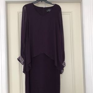 NWT Alex Evenings Cocktail Dress - Eggplant Sz 8